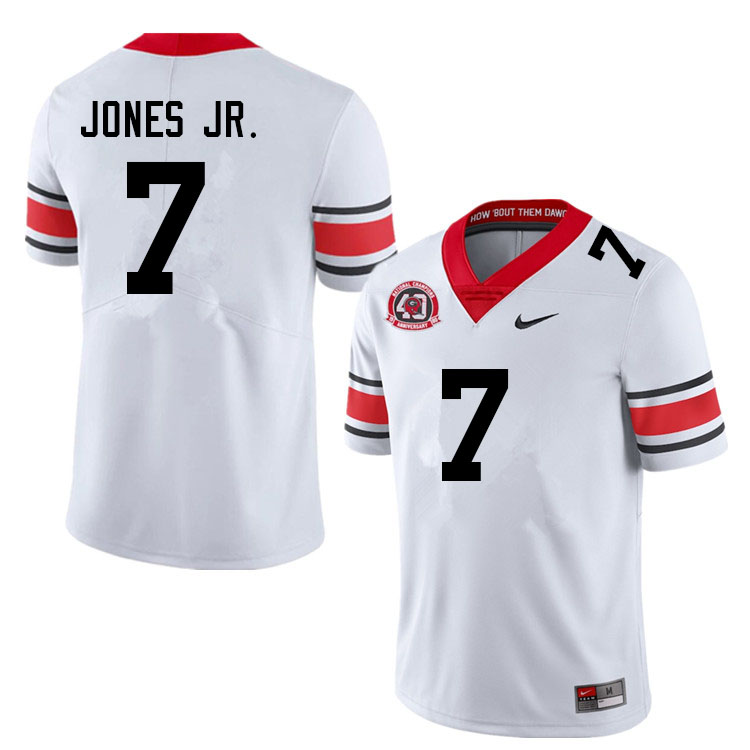 Georgia Bulldogs Men's Marvin Jones Jr. #7 White 2022 40th Anniversary Stitched College UGA Football Jersey 23NC012BI